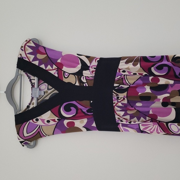 Vintage Y2k 90s Sleeveless Maxi Dress 6 Black Purple Earthy Jewel Tone Boho - Picture 2 of 16